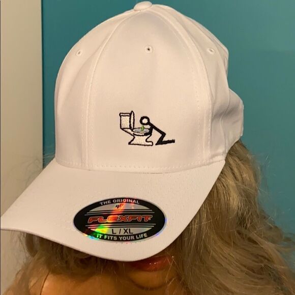 NIP Rowdy Ralphy Ball Cap w/ puking guy White L/XL - Picture 7 of 7